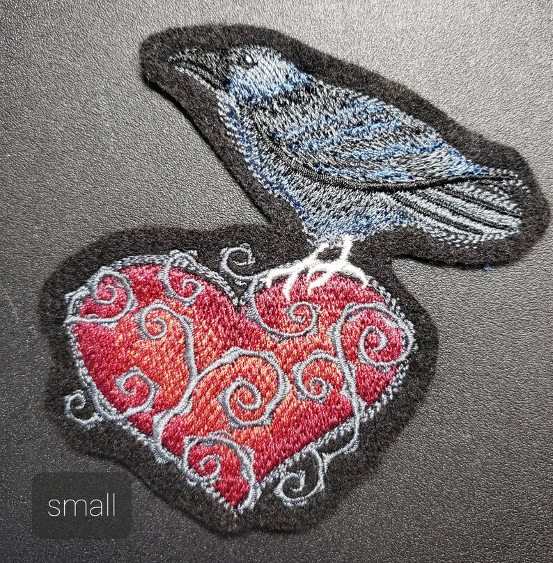 Raven heart patch.
