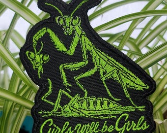 Praying Mantis embroidered patch