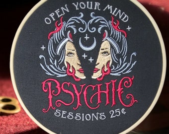 Psychic readings embroidered art