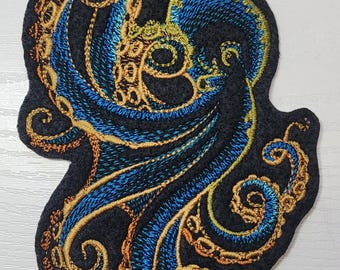 Embroiderd octopus patch