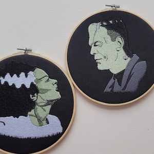 Monster embroidered hoop art