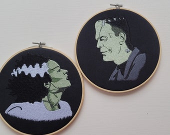 Monster embroidered hoop art