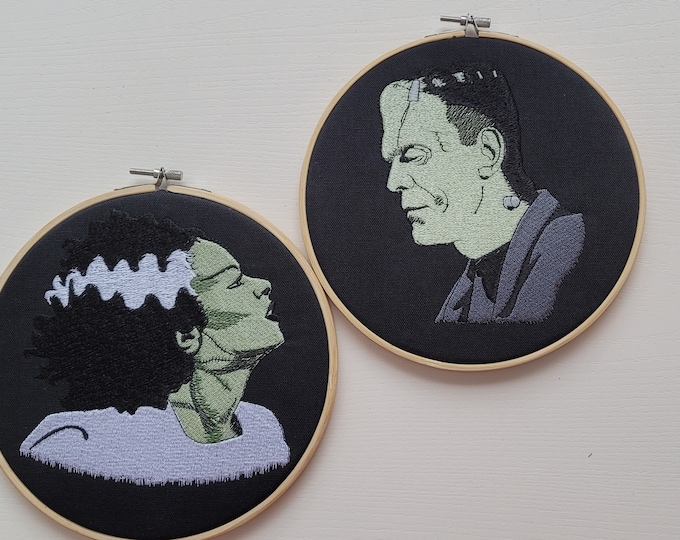 Monster embroidered hoop art