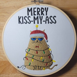 Kiss my ass Christmas hoop
