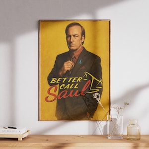 Póster de Better Call Saul, arte de pared enrollable, decoración elegante para el hogar, regalo para fans, decoración de películas única, archivo SVG