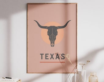 Texas Poster, Modern Wall Art Print, Texas Home Decor, State Pride Gift, Minimalist State Artwork for Home or Office