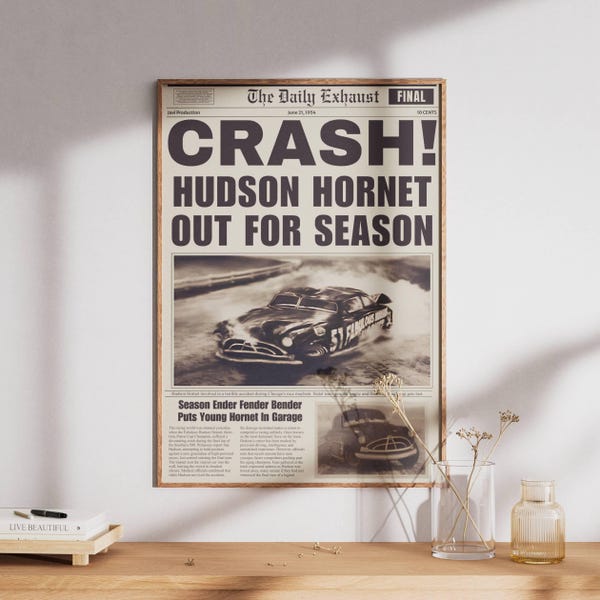 Cars Movie Poster: Pixar Lightning McQueen Art Print