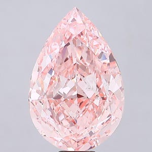 20 Ct Pear Lab Grown Diamond Fancy Vivid Pink VS2, IGI Certified Loose Diamond, Engagement Ring