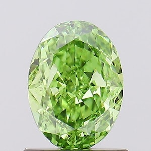 1.02 Ct Oval Lab Grown Diamond: Fancy Vivid Green VVS2, IGI Certified