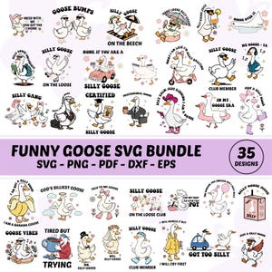 Funny Silly Goose SVG Bundle, Honk Convention Clipart, Goose Wired Cut File Pack, Silhouette Cut File, Goose Shirt Design, Digital Download