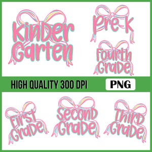Preppy Back to School Bundle PNG, Coquette Teacher First Day of School Shirt Design, Girly Pencil Back To School, Pre-k 1st/2nd/3rd Grade