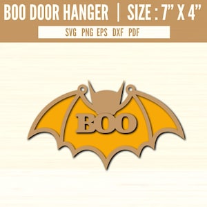 Halloween vleermuisdeurhanger: Halloween lasergesneden bestand, Halloween-bord (digitale download)