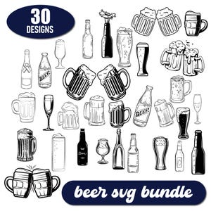 Beer SVG Bundle: Craft Beer Designs for Cricut, Silhouette (Digital Download)