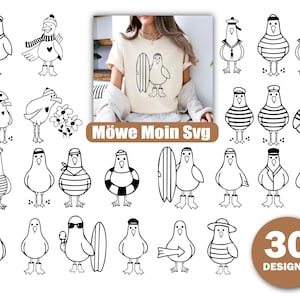 Seagull SVG Bundle: 30 Maritime Designs, Nautical Clipart (Digital Download)
