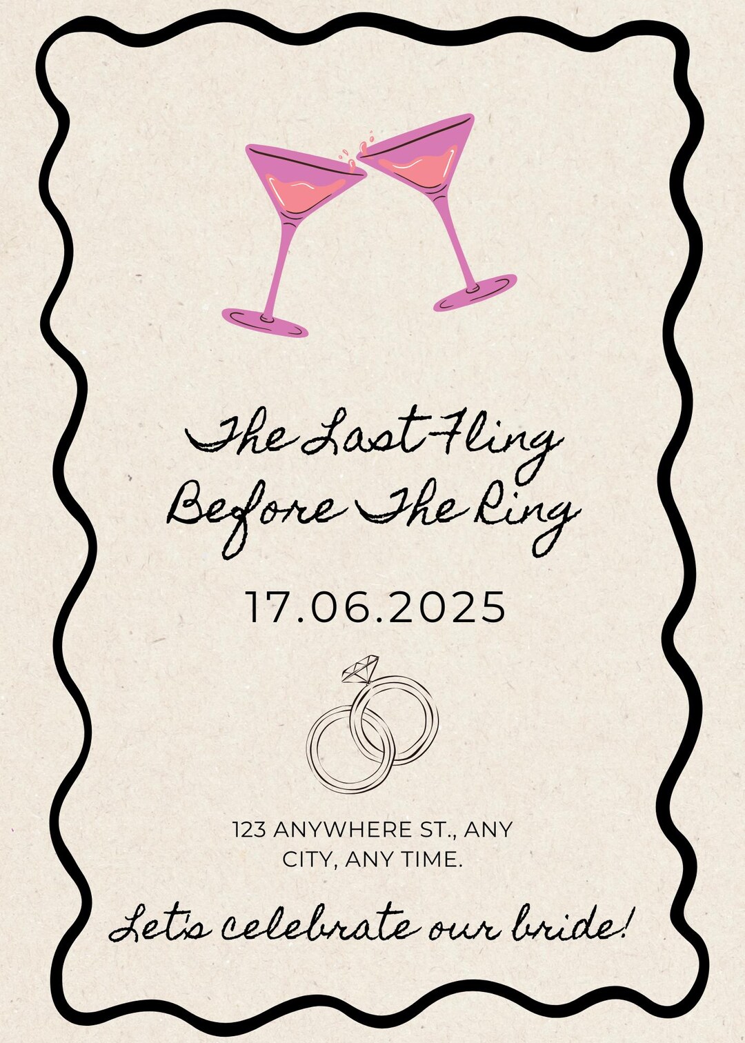 Elegant Hen Party Invitation Template Editable Canva Invite Classy