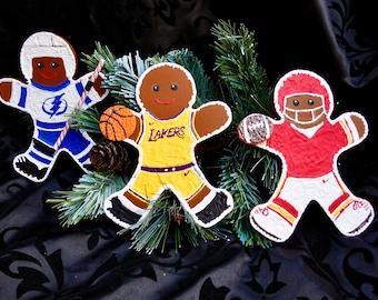 Customized Sportsteam Faux Gingerbread Men--Choose Your Team!!!