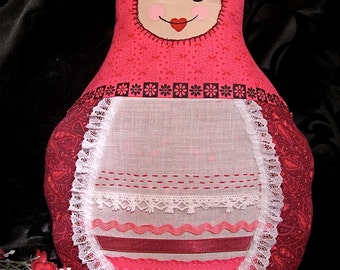 Russian Matroyshka Pillow Doll with Trims and Embroidery --- Natasha