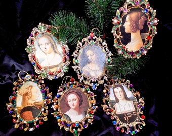 Renaissance Ladies Ornaments  Set of Six