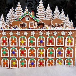 Faux Gingerbread Bears in the Forest Advent Calendar