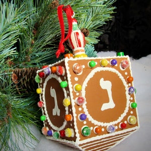 Faux Gingerbread Dreidel Ornament Large Size
