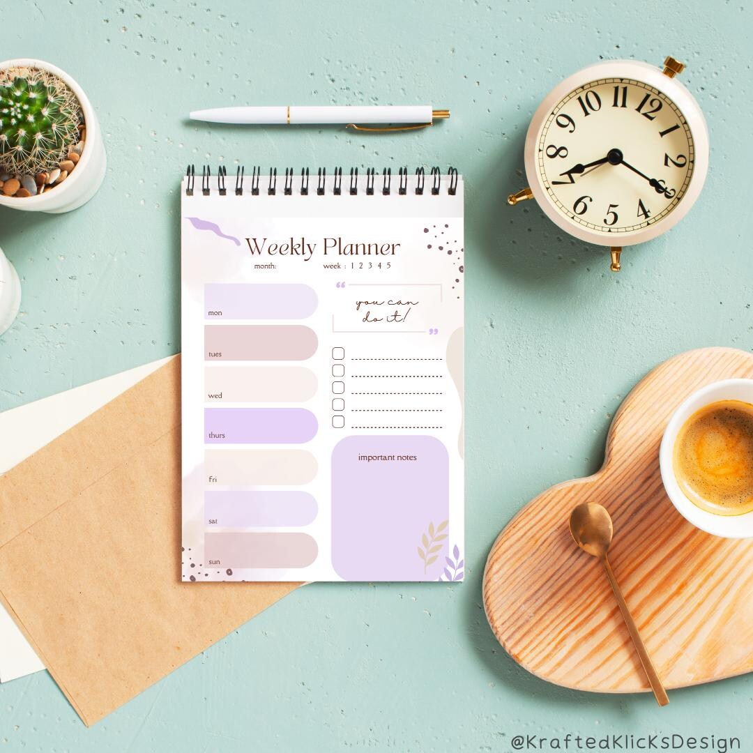 Minimalist Weekly Planner Printable | Productivity Organizer (digital ...