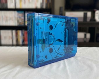 Custom Nintendo Wii - transparantblauwe "Ghost Case"-editie - professioneel gerestaureerd - inclusief 20 klassieke games