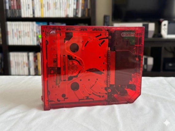 Custom Nintendo Wii - Transparent Red "Ghost Case" Edition - Professionally Restored - 20 Classic Games Included