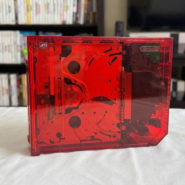 Custom Nintendo Wii - Transparent Red "Ghost Case" Edition - Professionally Restored - 20 Classic Games Included