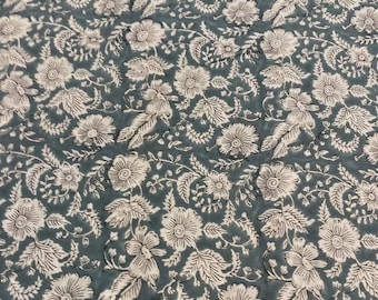 Boho Floral Pattern - Vibrant Indian Block Print Cotton Fabric | Handcrafted Textile by the Yard for Home Decor