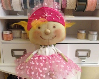 Cloth Doll little princess, Cloth INTERIOR DOLL 13"