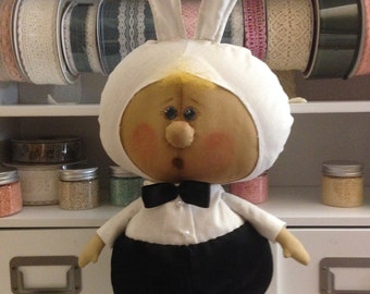 Cloth Doll little Bunny, Cloth INTERIOR DOLL 13", Easter bunny
