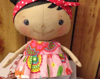 Soft cloth doll, child friendly. 9"
