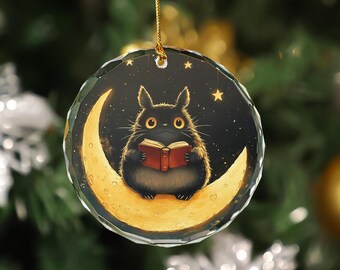 Soot Sprite Merry Christmas Glass Ornament Spirited Away Totoro