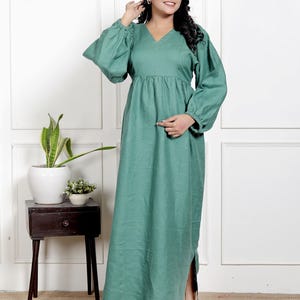 green emerald velvet dress Modest Lace Sleeve Ball Gown Dress