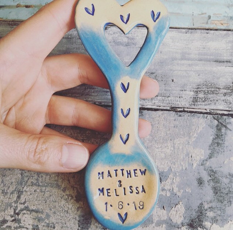 Custom Love Spoon Ceramic. Your words. Made to order in Wales, UK 6" (medium) inches