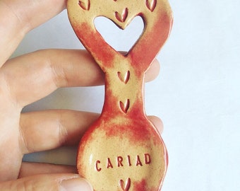 Small Cariad (Love in Welsh) Ceramic Love Spoon