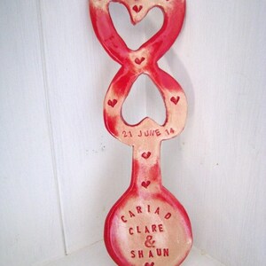Custom Love Spoon Ceramic. Your words. Made to order in Wales, UK 8" (large) inches
