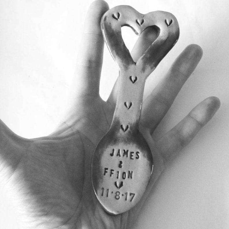 Custom Love Spoon Ceramic. Your words. Made to order in Wales, UK image 2