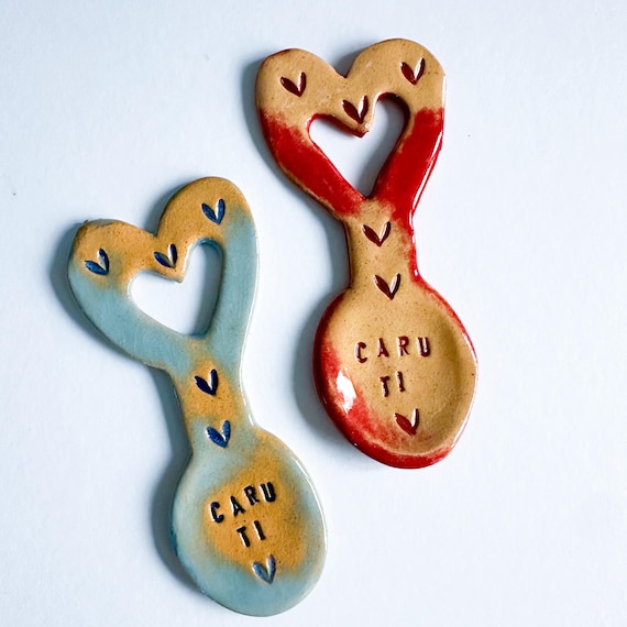 Small Caru Ti (I Love you in Welsh) Ceramic Love Spoon