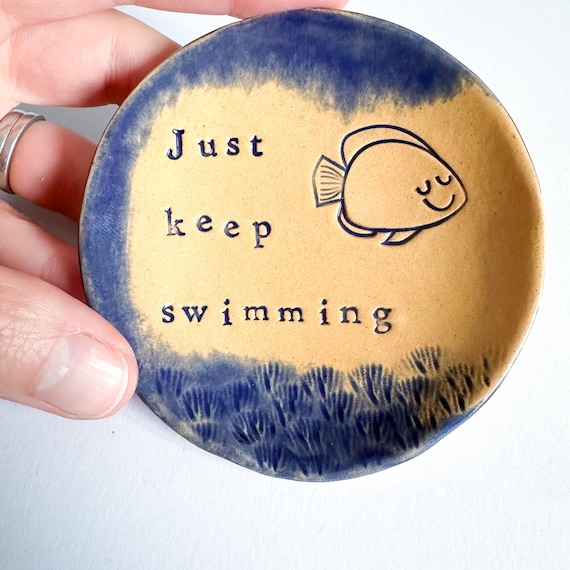 Just Keep Swimming - little ceramic dish