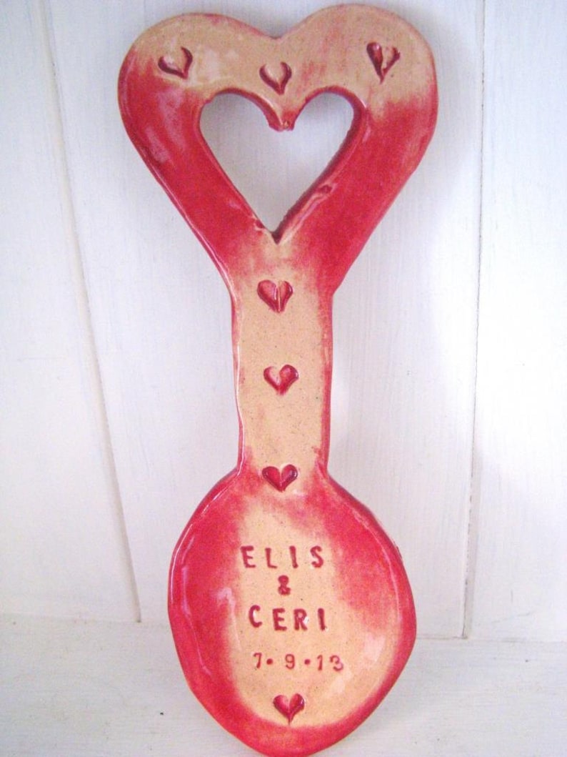 Custom Love Spoon Ceramic. Your words. Made to order in Wales, UK image 3