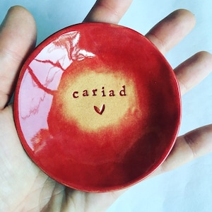 Cariad Keramik Schmuckschale: Ringkissen walisische Liebe