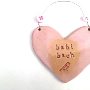 Babi Bach Little Baby in Welsh New Baby arrival gift. Ceramic. Blue /pink. Made in Wales, UK. Free UK P&P image 8