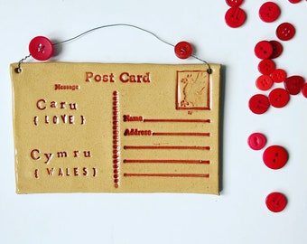 Caru Cymru  (LOVE WALES) Ceramic Postcard