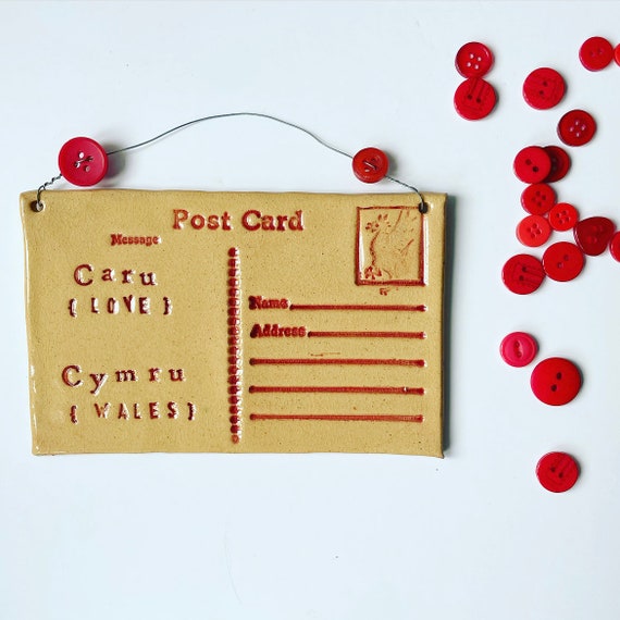 Caru Cymru  (LOVE WALES) Ceramic Postcard