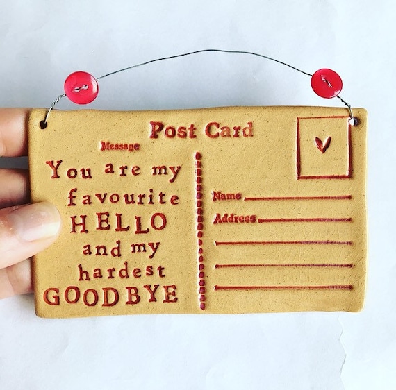 You are my Favourite Hello, ceramic postcard