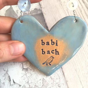 Babi Bach Little Baby in Welsh New Baby arrival gift. Ceramic. Blue /pink. Made in Wales, UK. Free UK P&P image 6