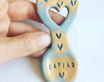Small Cariad (Love in Welsh) Ceramic Love Spoon
