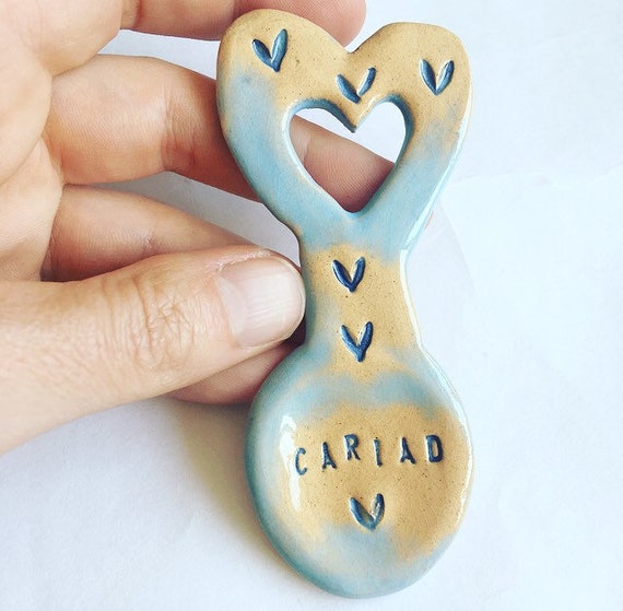 Small Cariad (Love in Welsh) Ceramic Love Spoon