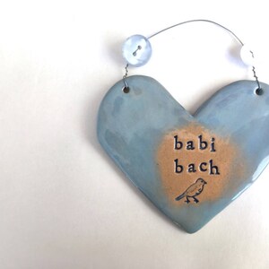 Babi Bach Little Baby in Welsh New Baby arrival gift. Ceramic. Blue /pink. Made in Wales, UK. Free UK P&P image 9